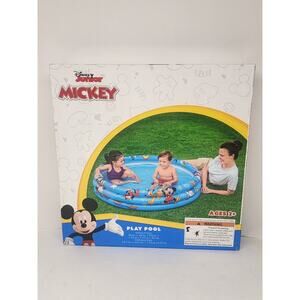 Disney Junior Mickey Play Pool Ages 2+ NEW 3 Ring Inflatable Swimming Pool.
